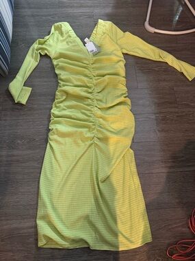 H&M | Dresses | Long Sleeve Striped Silk Dress With Tie Belt | Poshmark